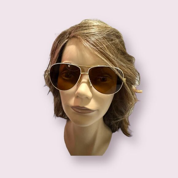 Tory Burch‎ TY6035 White/Gold Aviator Sunglasses - Picture 8 of 9